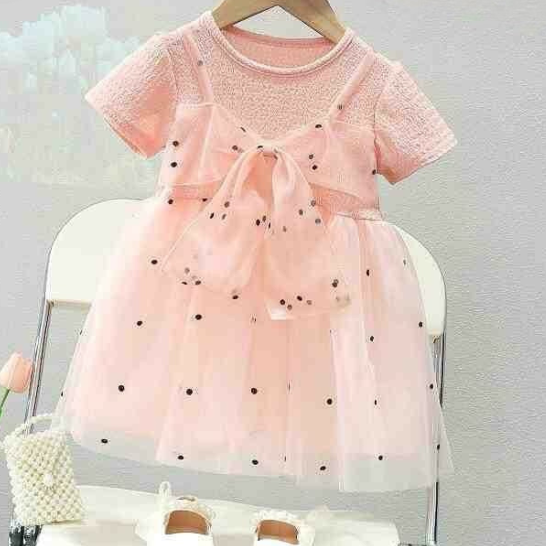 Elegant Pink Tulle Party Dress for Baby Girls