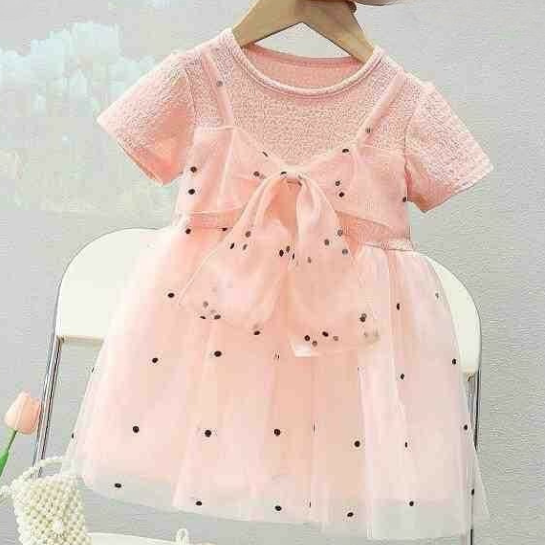 Elegant Pink Tulle Party Dress for Baby Girls
