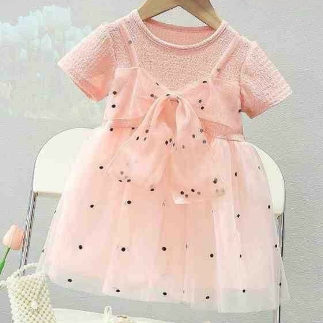 Elegant Pink Tulle Party Dress for Baby Girls