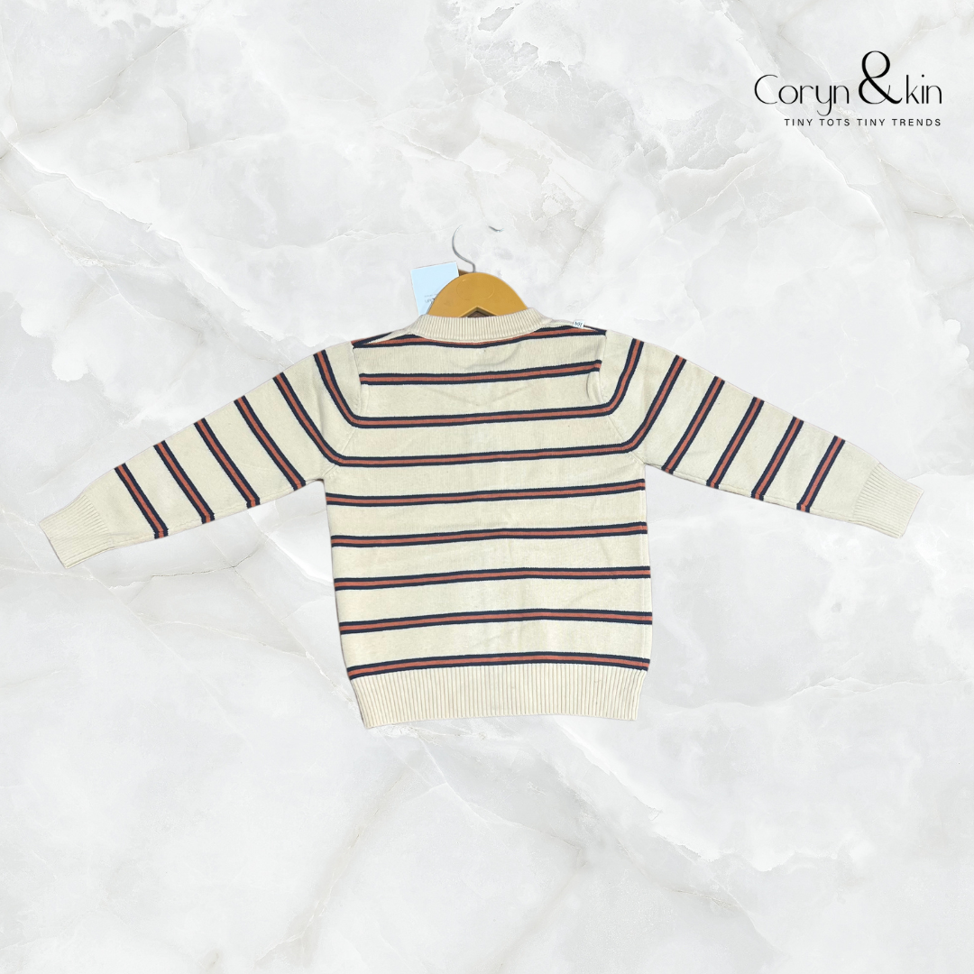 Classic Striped Knit Cardigan – Timeless Elegance for Little Trendsetters