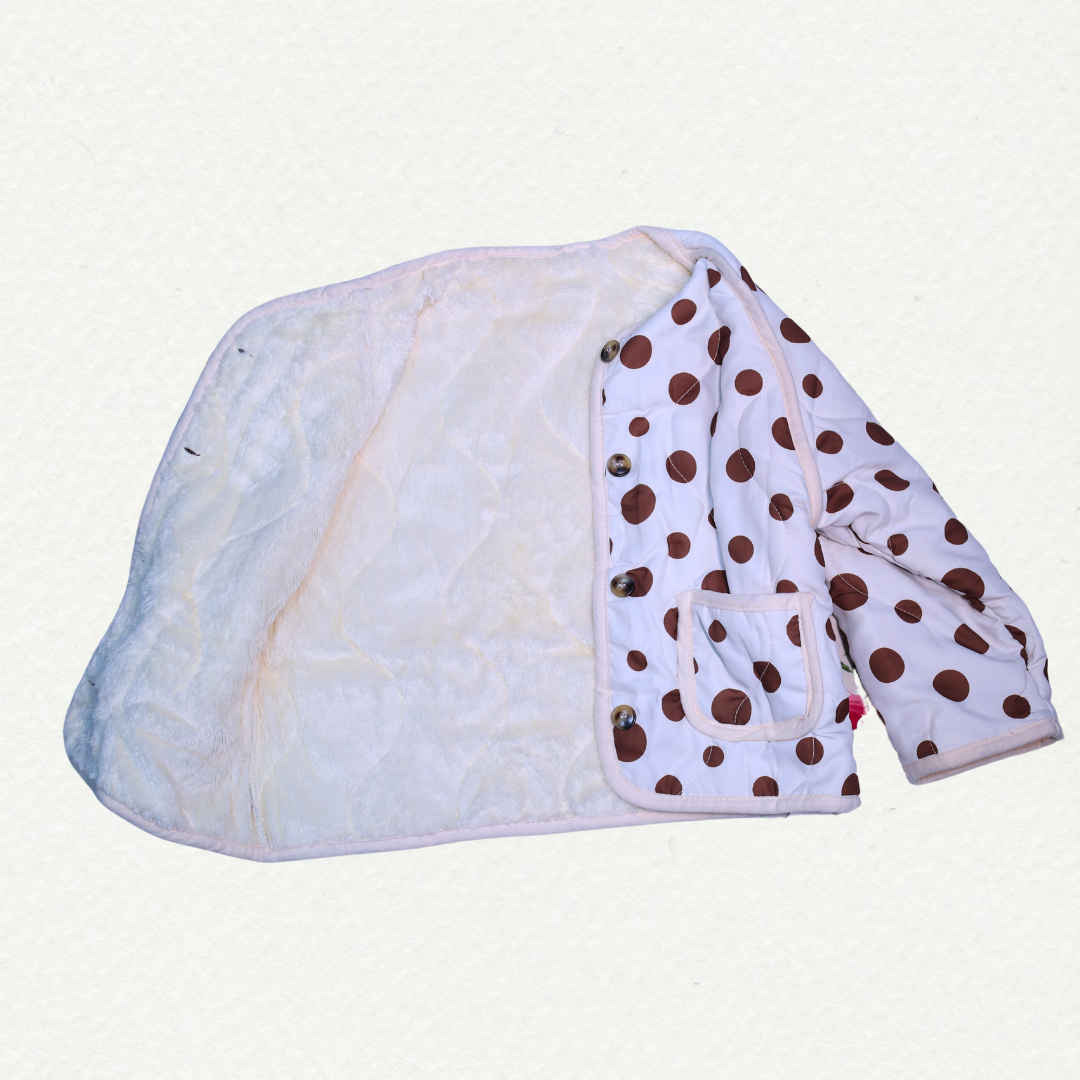Polka Dot Winter Jacket for Kids – Stylish & Cozy Outerwear