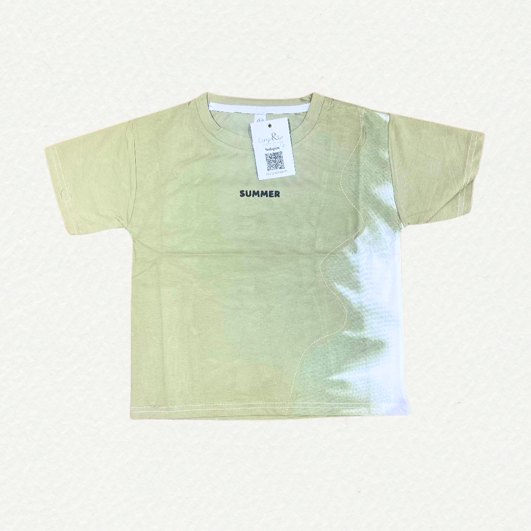 Summer Breeze T-Shirt - Green and White