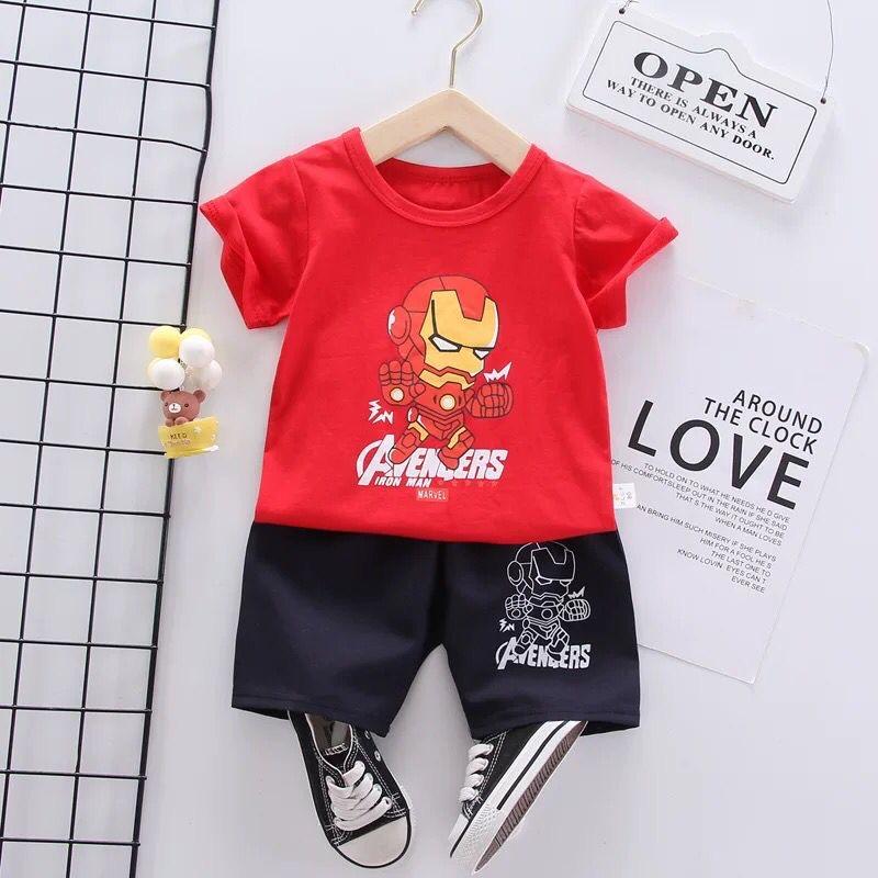 Iron Man Boys' T-Shirt & Shorts Set – Avengers Superhero Outfit