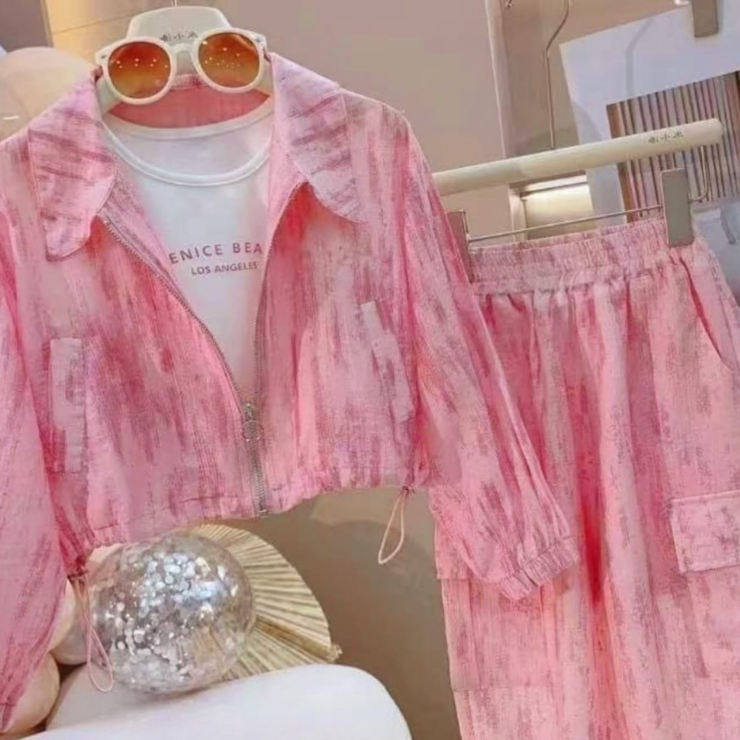Trendy Pink Girls’ Co-ord Set – 3-Piece Outfit