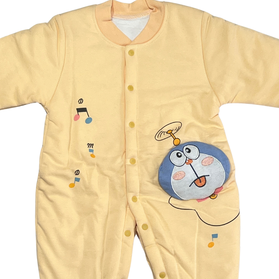 Cozy Doraemon Print Baby Romper – Full Sleeve Winter Wear