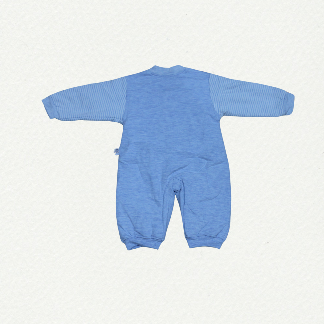 Soft Cotton Baby Romper – Button-Down (Sky Blue)