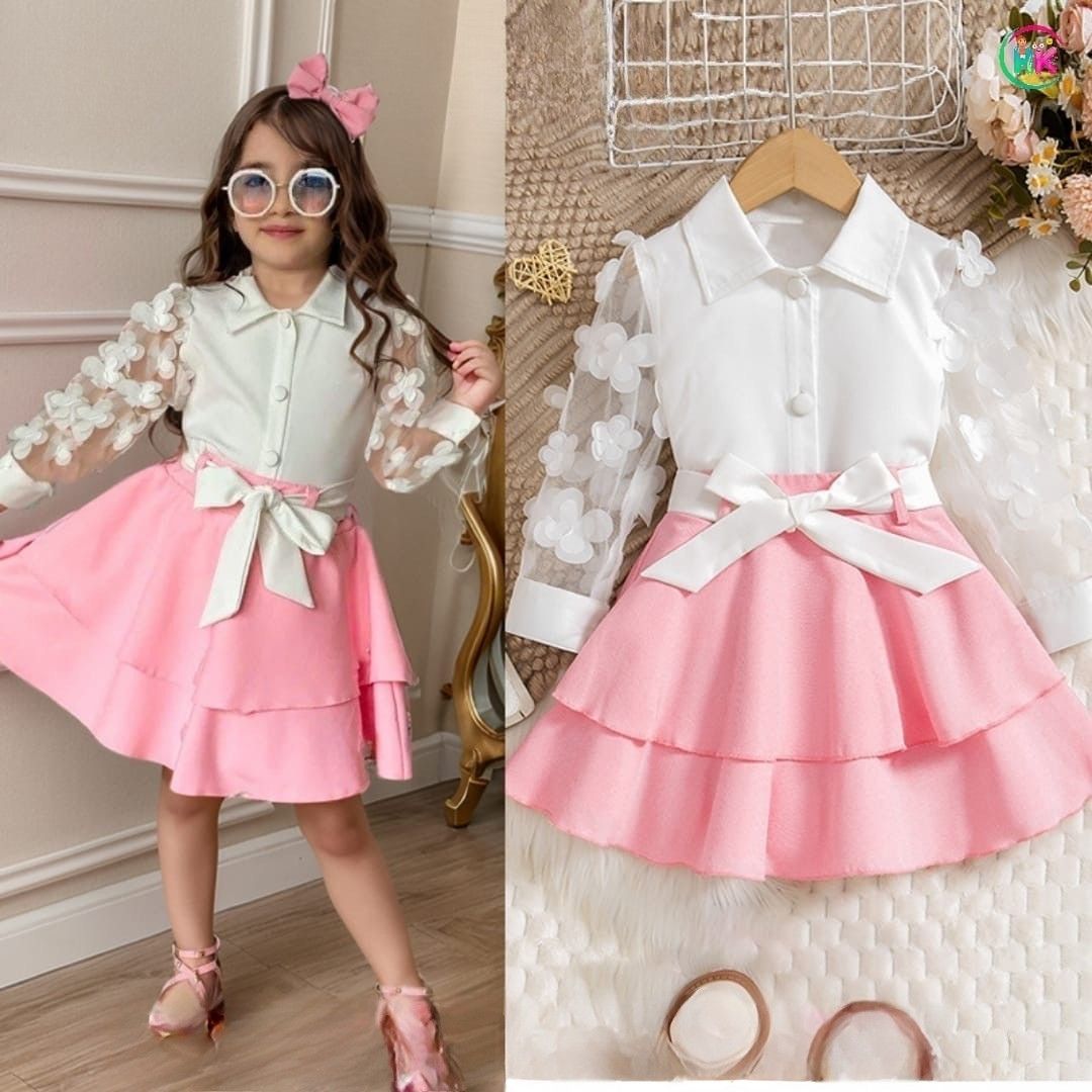 Blush Bloom White and Pink Floral Arms Cotton Dress