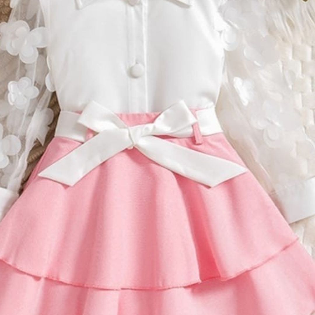 Blush Bloom White and Pink Floral Arms Cotton Dress