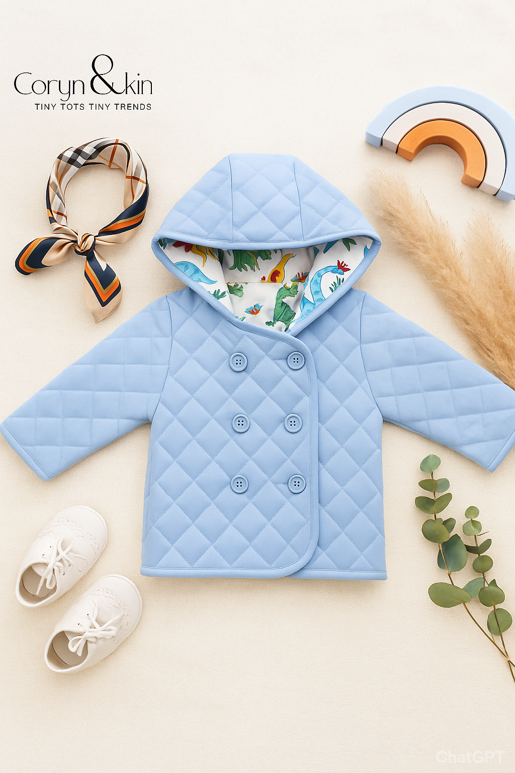 Baby Blue Hooded Jacket