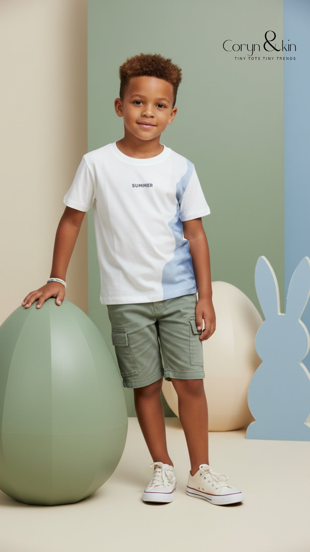 Summer Breeze T-Shirt - White and Blue