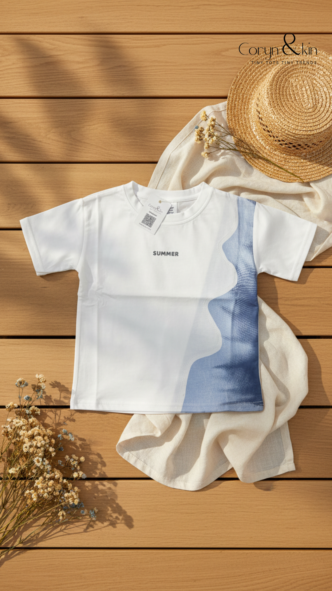 Summer Breeze T-Shirt - White and Blue