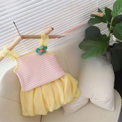 Baby Bliss Girl Co-ord Set – Soft Yellow & Candy Pink (0–3 Years)