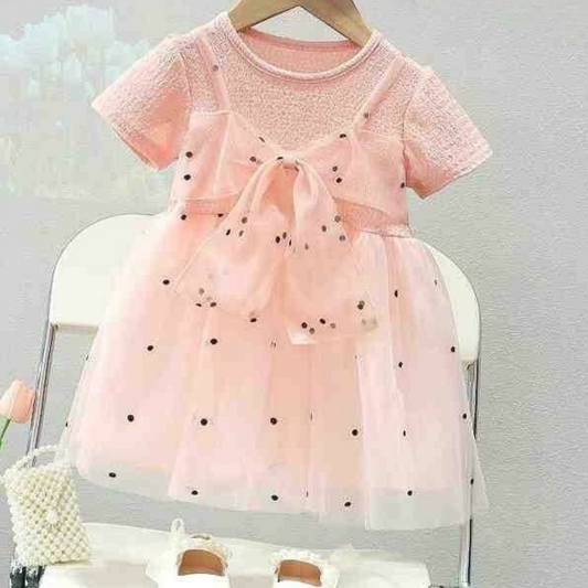 Elegant Pink Tulle Party Dress for Baby Girls
