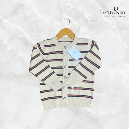 Classic Striped Knit Cardigan – Timeless Elegance for Little Trendsetters