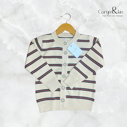 Classic Striped Knit Cardigan – Timeless Elegance for Little Trendsetters