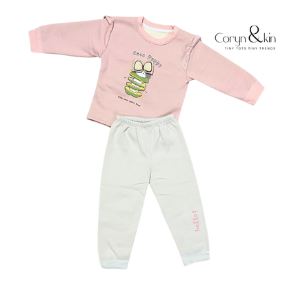 Core Puppy Pink & White Co-ord Set