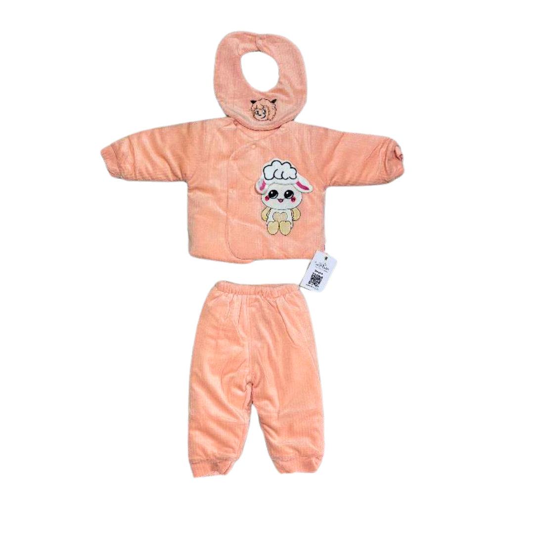Snug Lamb 3-Piece Baby Winter Set – Peach.