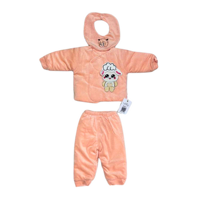Snug Lamb 3-Piece Baby Winter Set – Peach.