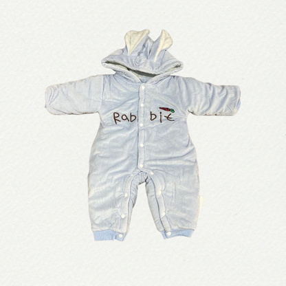 Cozy Bunny Baby Winter Romper.