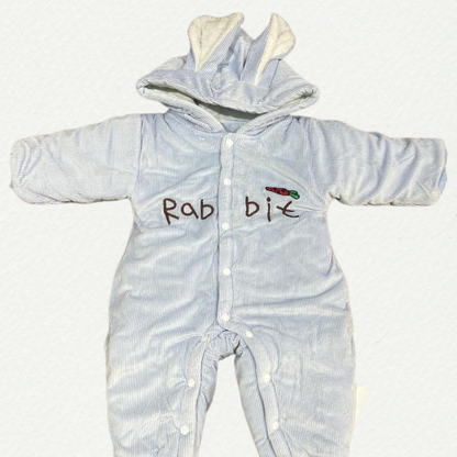 Cozy Bunny Baby Winter Romper.
