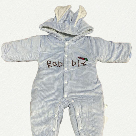 Cozy Bunny Baby Winter Romper.