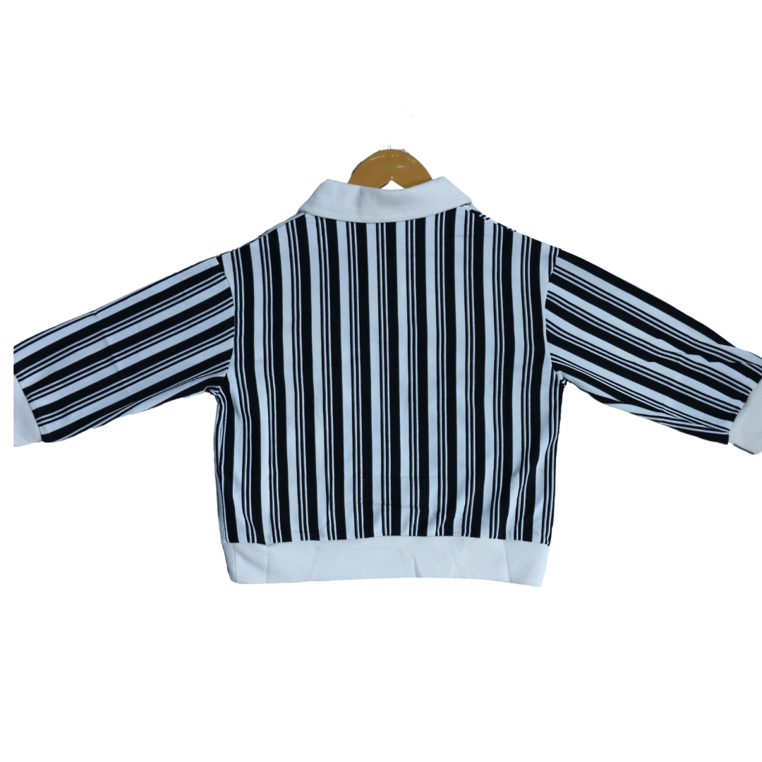 Classic Striped Pocket T-Shirt – White & Black