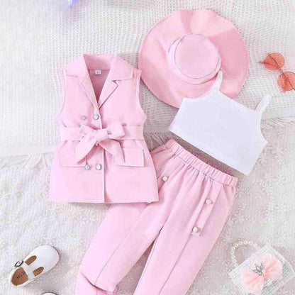 3-Piece Girls Coord Set – Pink Elegance (3–7 Years)