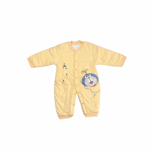 Cozy Doraemon Print Baby Romper – Full Sleeve Winter Wear