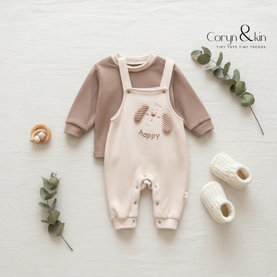 "Happy Puppy" Dungaree Set