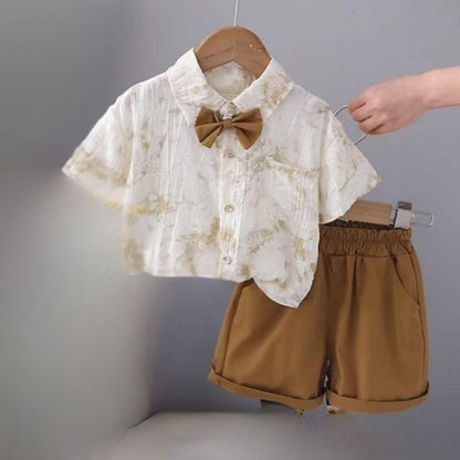 Classic Bow-Tie Shirt & Shorts Set