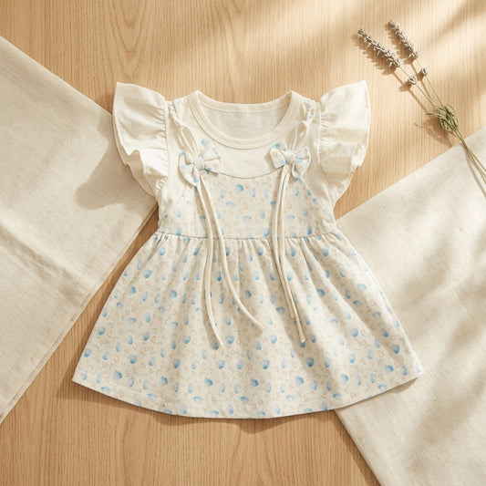 Floral Baby Dress with Bow Detail | Soft Cotton Outfit (0–3 Years) | Coryn & Kin