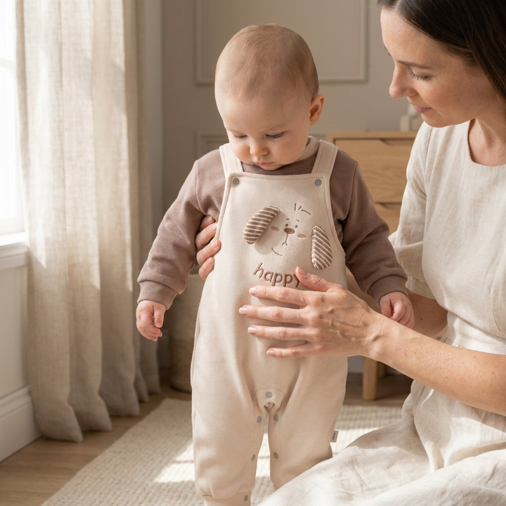 "Happy Puppy" Dungaree Set