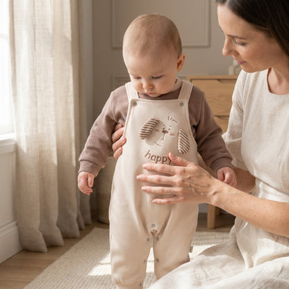"Happy Puppy" Dungaree Set