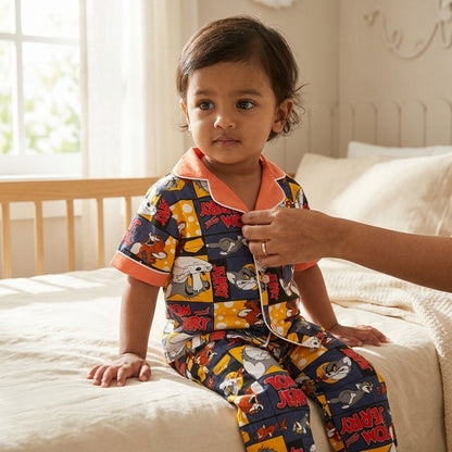 Tom & Jerry Boys Cotton Night Suit Set | Cartoon Print Kids Sleepwear (1–10 Years) | Coryn & Kin