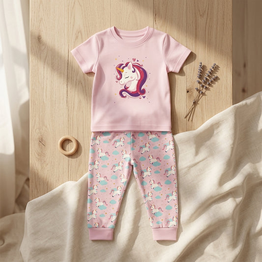 Unicorn Girls Cotton Top & Pants Set | Cute Baby Girl Outfit (0–3 Years) | Coryn & Kin