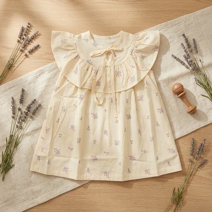 Girls Floral Frill Dress | Soft Cotton Summer Dress for Kids (1–5 Years) | Coryn & Kin