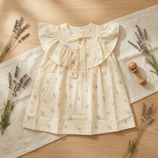 Girls Floral Frill Dress | Soft Cotton Summer Dress for Kids (1–5 Years) | Coryn & Kin