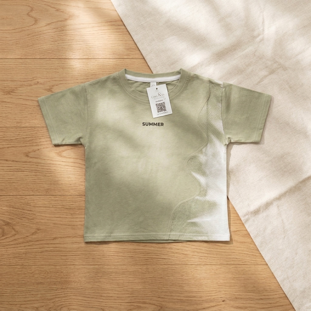 Boys Green Cotton T-Shirt | Premium Half Sleeve Casual Summer Tee for Kids