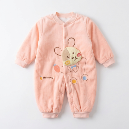 Pink Bunny Cotton Baby Romper | Soft Full-Sleeve Romper for Infants