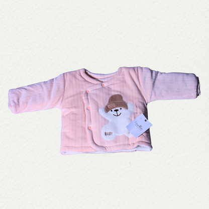 Baby Girl's Pink Teddy Winterwear Set