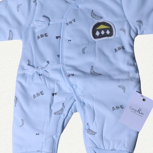 Cozy Baby Romper – Soft Cotton (Sky Blue)
